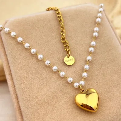 Collar de acero inoxidable chapado en oro