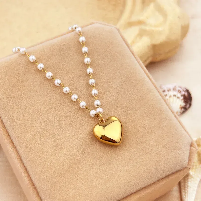 Collar de acero inoxidable chapado en oro