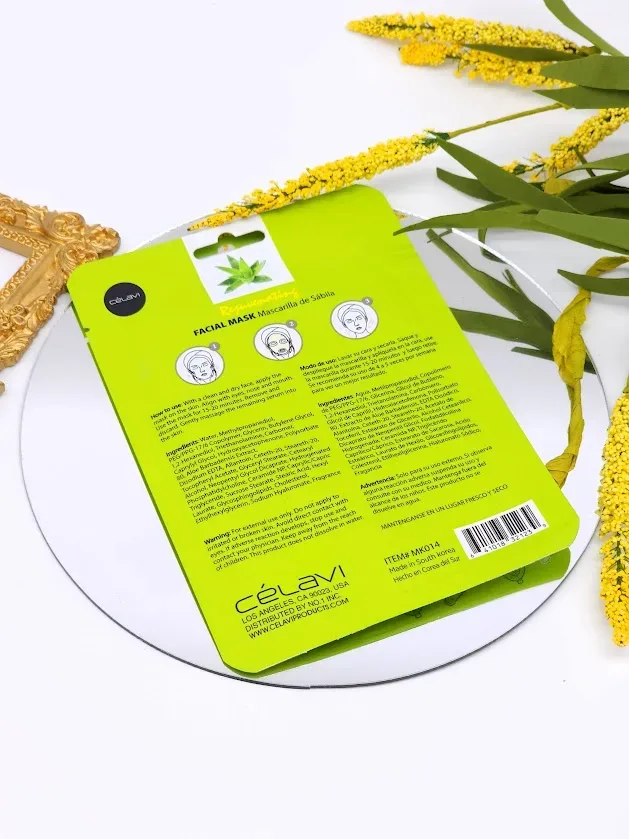 Mascarilla facial Celavi de aloe vera