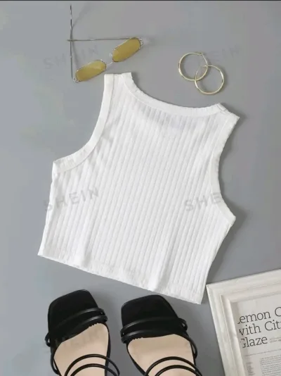 Crop Top liso blanco