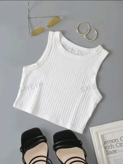 Crop Top liso blanco