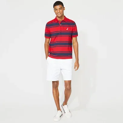 Camiseta Slim Fit Naútica para caballero de rayas color rojo y azul