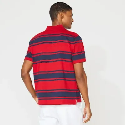Camiseta Slim Fit Naútica para caballero de rayas color rojo y azul