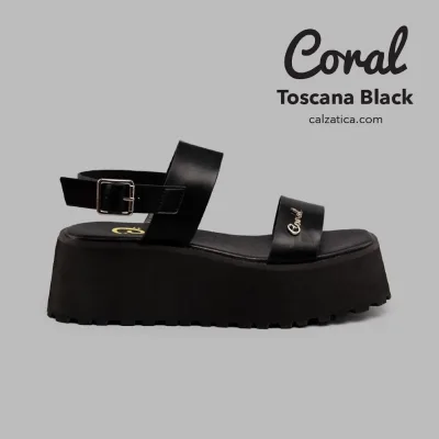 Sandalias Coral Toscana Black para Dama
