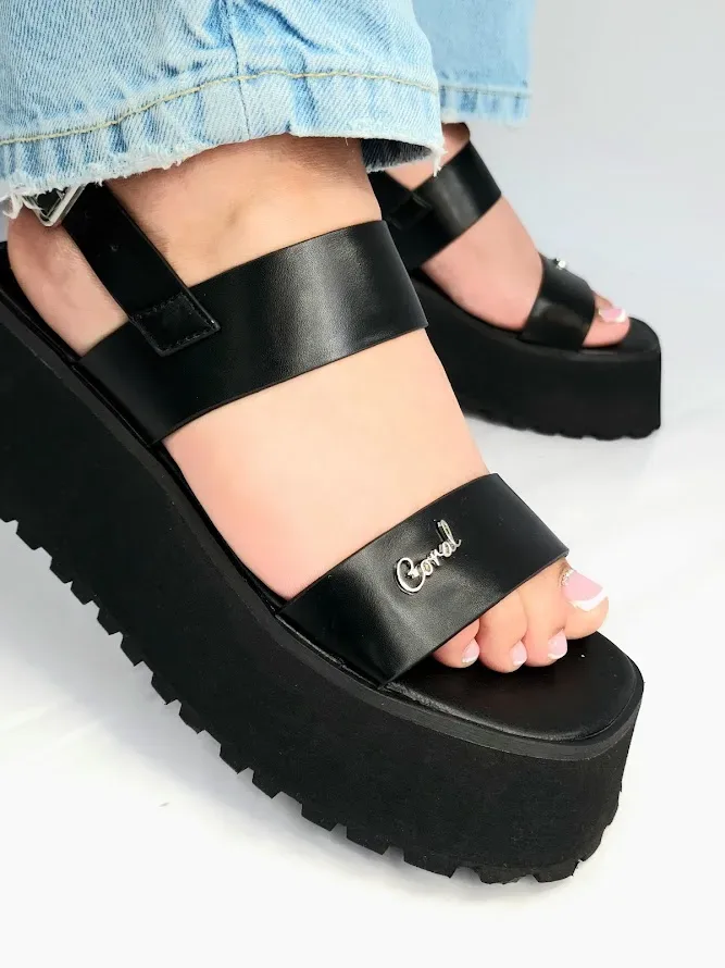 Sandalias Coral Toscana Black para Dama