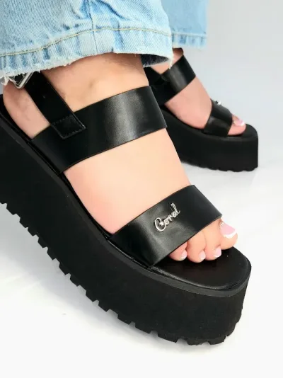 Sandalias Coral Toscana Black para Dama