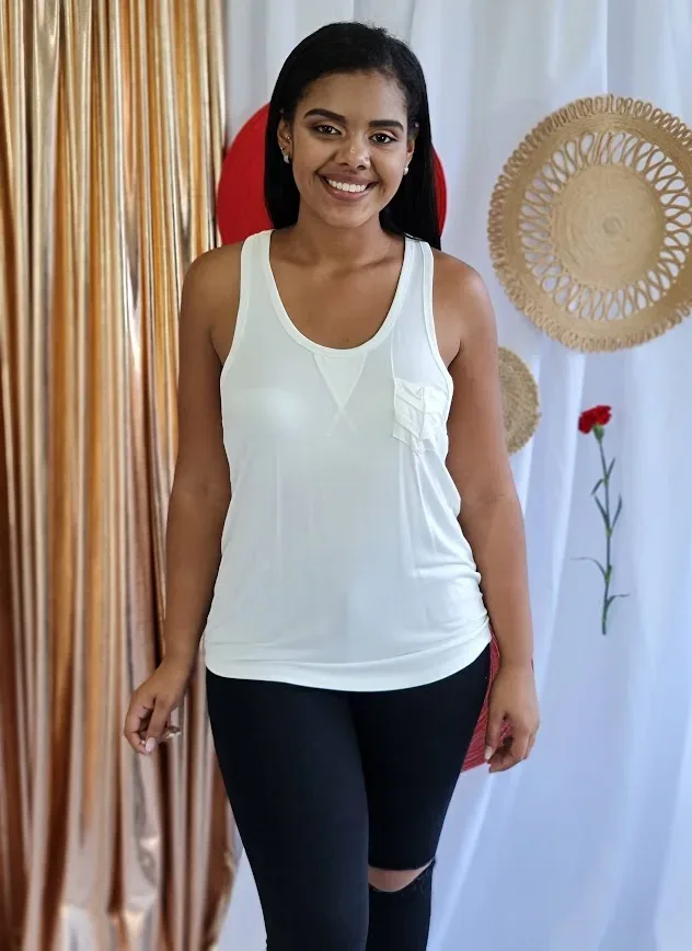 Blusa Pol para dama color blanco hueso