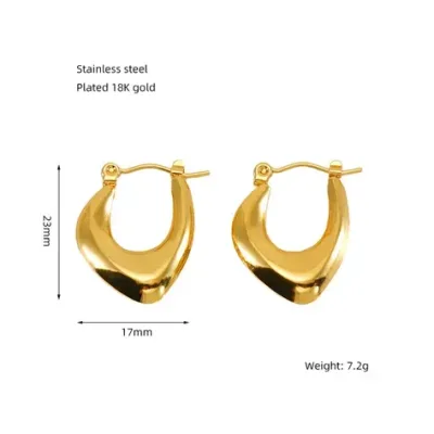 Argollas acero inoxidable para dama color dorado
