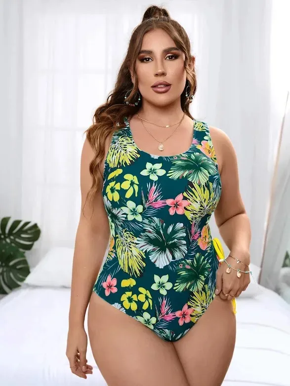 Vestido de baño para dama con estampado floral