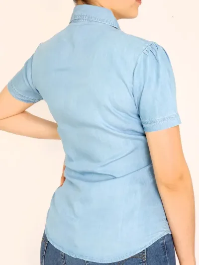 Camisa Cambridge Polo Club para dama color mezclilla claro