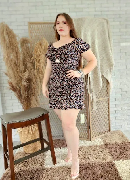 Vestido para dama color azul oscuro con estampado floral