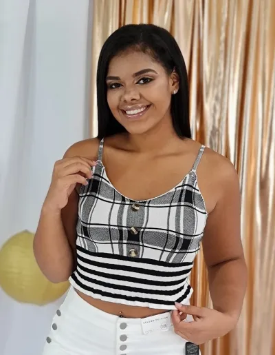 Blusa para dama color negro y blanco