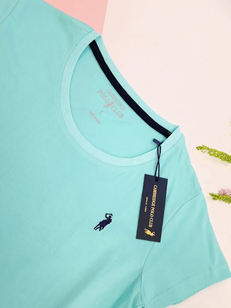 Camiseta Polo cambrige para dama color verde agua
