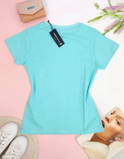 Camiseta Polo cambrige para dama color verde agua