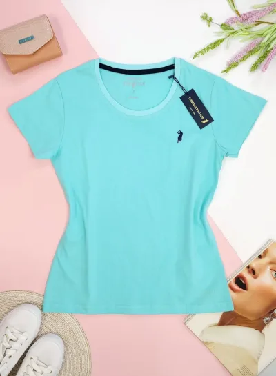 Camiseta Polo cambrige para dama color verde agua