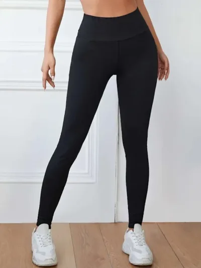 Leggins de cintura ancha para dama color negro