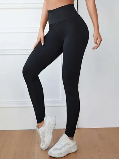 Leggins de cintura ancha para dama color negro