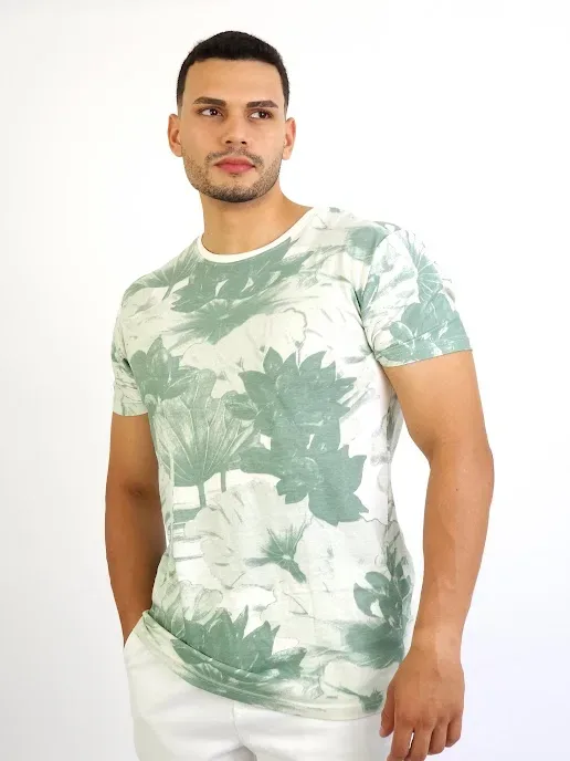 Camiseta para caballero Estivaneli con estampado floral