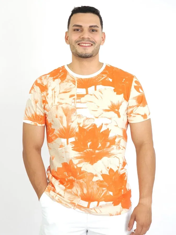 Camiseta para caballero Estivaneli con estampado floral