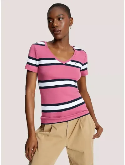 Camiseta Tommy Hilfiger para dama a rayas