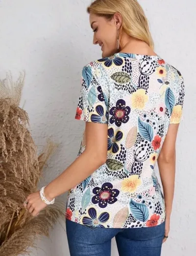 Camiseta para dama diseño floral
