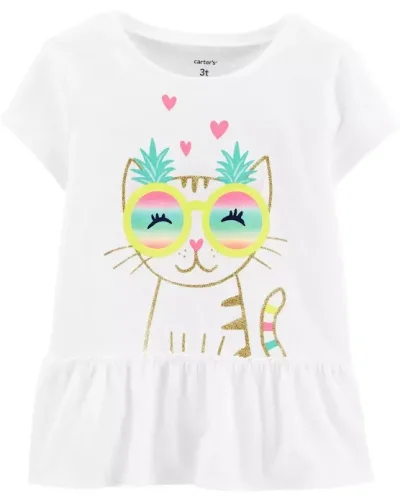 Blusa para niña diseño de gato