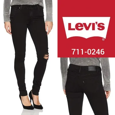 Jeans para dama Levis 711-0246 skinny color negro