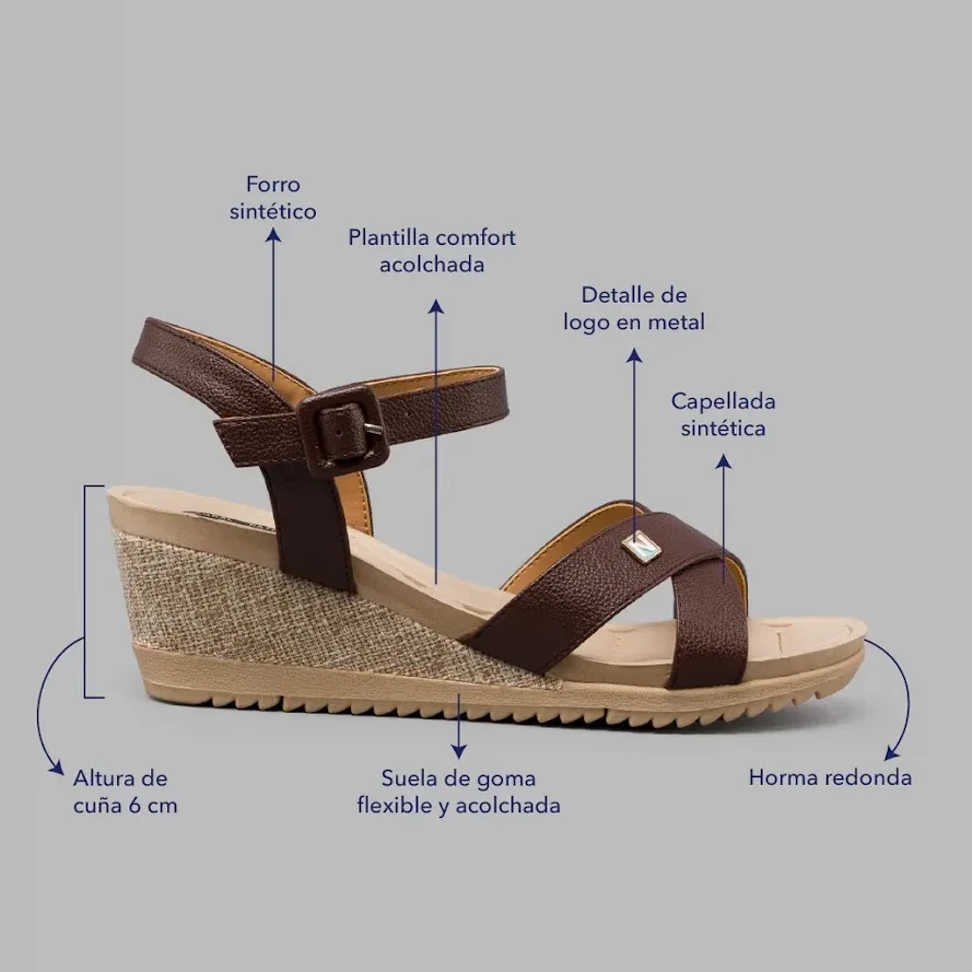Sandalias Natural Trinity Brown para Dama
