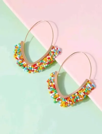 Aretes de fantasía  para dama multicolor