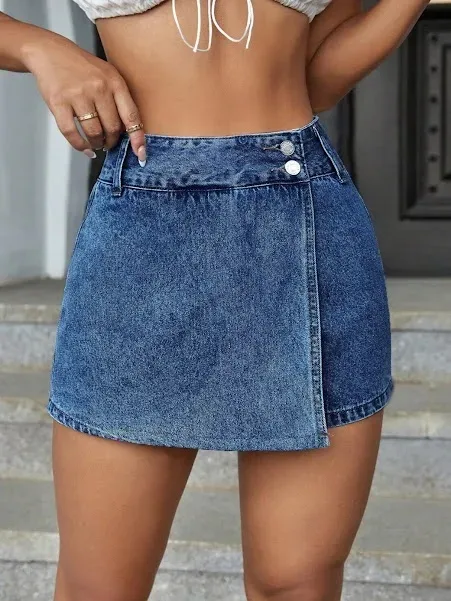 Short enagua para dama color azul