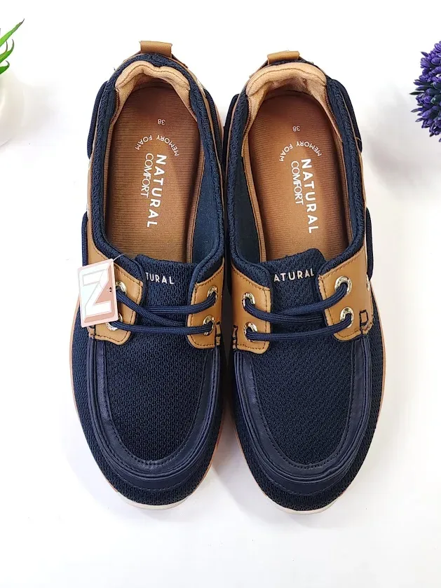 zapatos Natural BENEDICT NAVY TEX  para Dama
