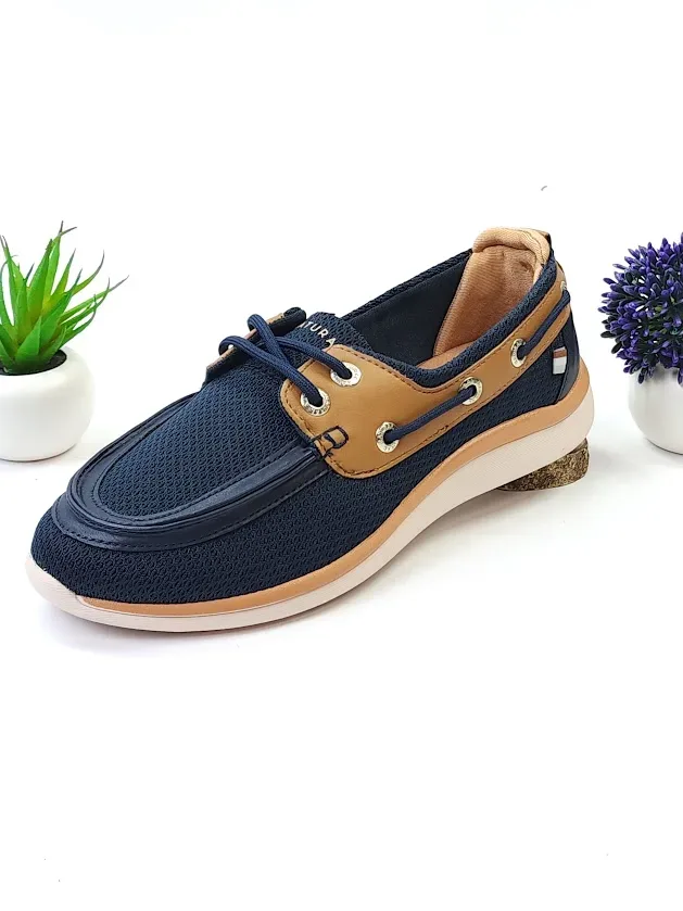 zapatos Natural BENEDICT NAVY TEX  para Dama