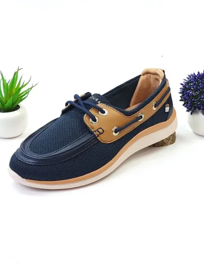 zapatos Natural BENEDICT NAVY TEX  para Dama