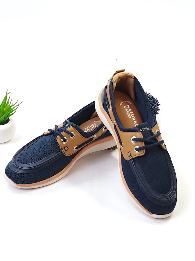 zapatos Natural BENEDICT NAVY TEX  para Dama