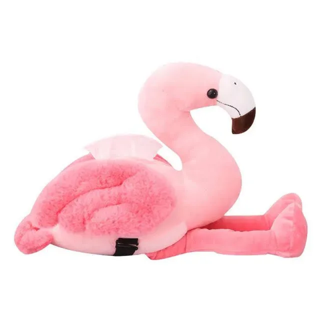 Caja de pañuelos color rosa en forma de flamingo para el carro