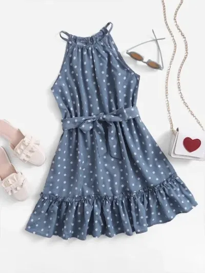 Vestido para niña color celeste