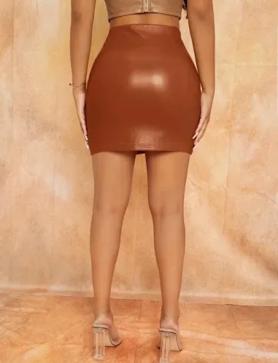 Falda para dama color marrón