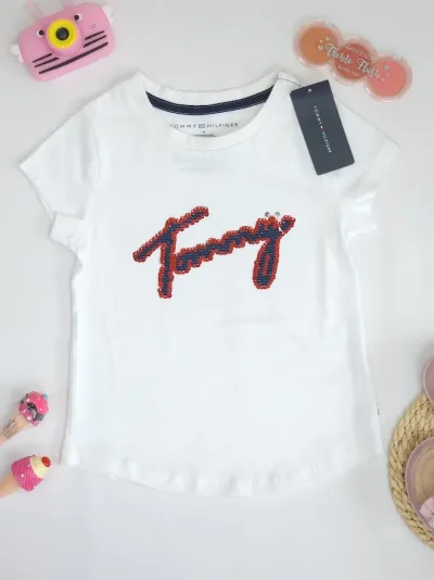 Camiseta Tommy Hilfiger para niña color blanco