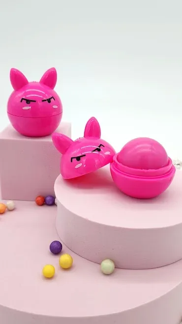 Bálsamo hidratante con orejitas rosado oscuro