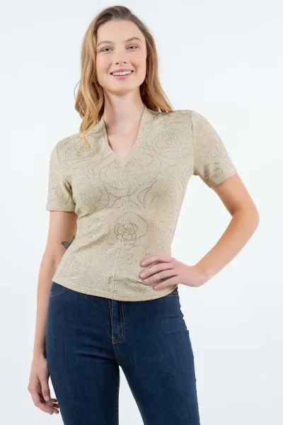 Blusa color beige para Dama