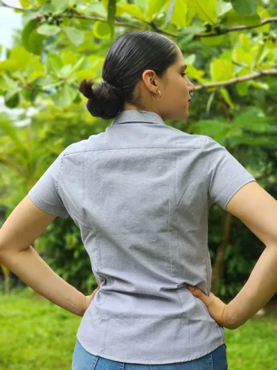 Camisa  Cambrige Polo para dama color gris