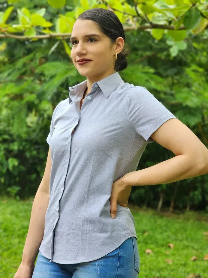 Camisa  Cambrige Polo para dama color gris