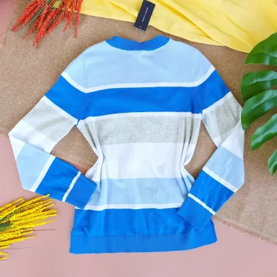 Suéter Tommy Hilfiger para dama color azul, turquesa y blanco