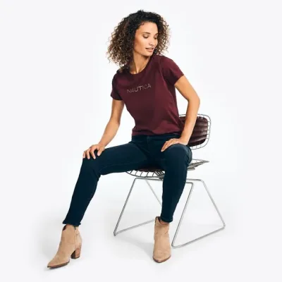 Camiseta Nautica para dama color vino