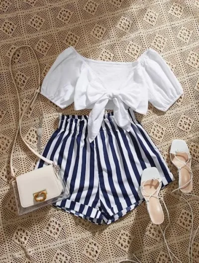 Conjunto a rayas para dama