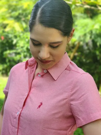 Camisa  Cambrige Polo para dama color coral