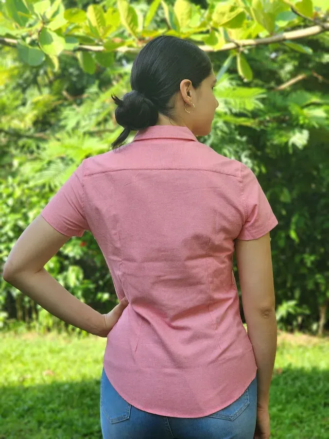 Camisa  Cambrige Polo para dama color coral