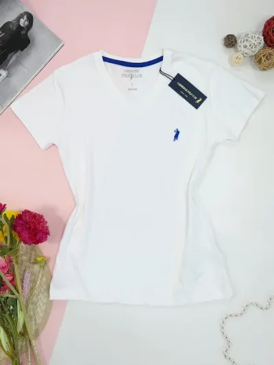 Camiseta Polo cambrige para dama color blanco