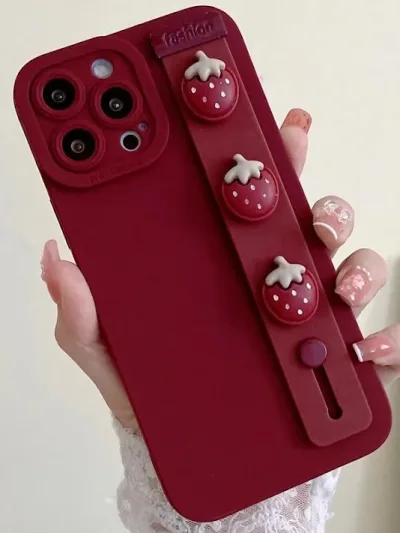 Funda para celular con diseño de fresas