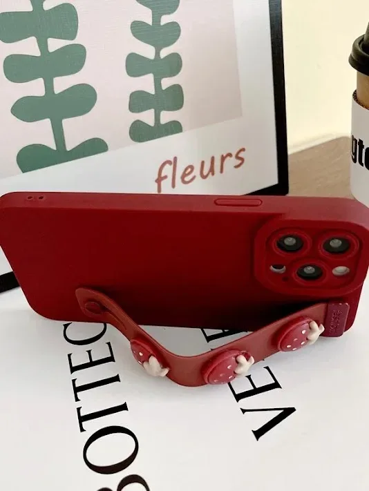 Funda para celular con diseño de fresas
